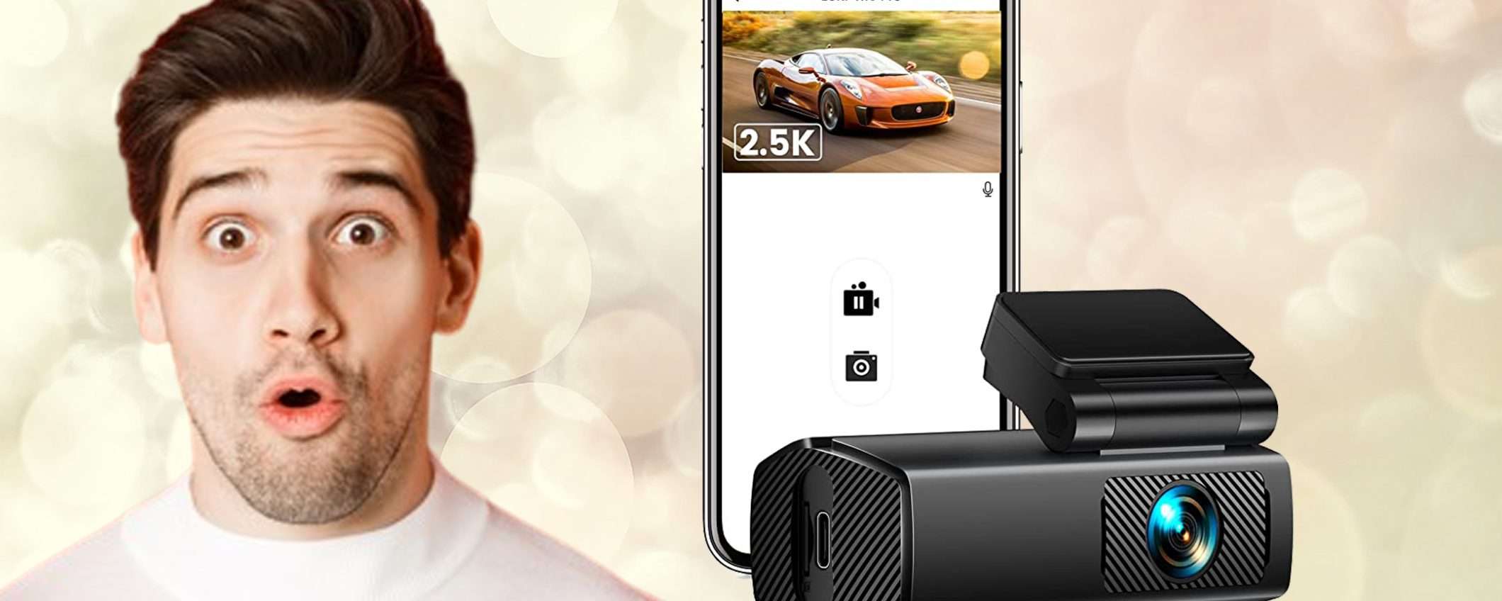 Dash Cam per auto Full HD 2.5K al prezzo BOMBA su Amazon (-24%)