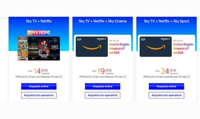 Pacchetti nuova offerta Sky