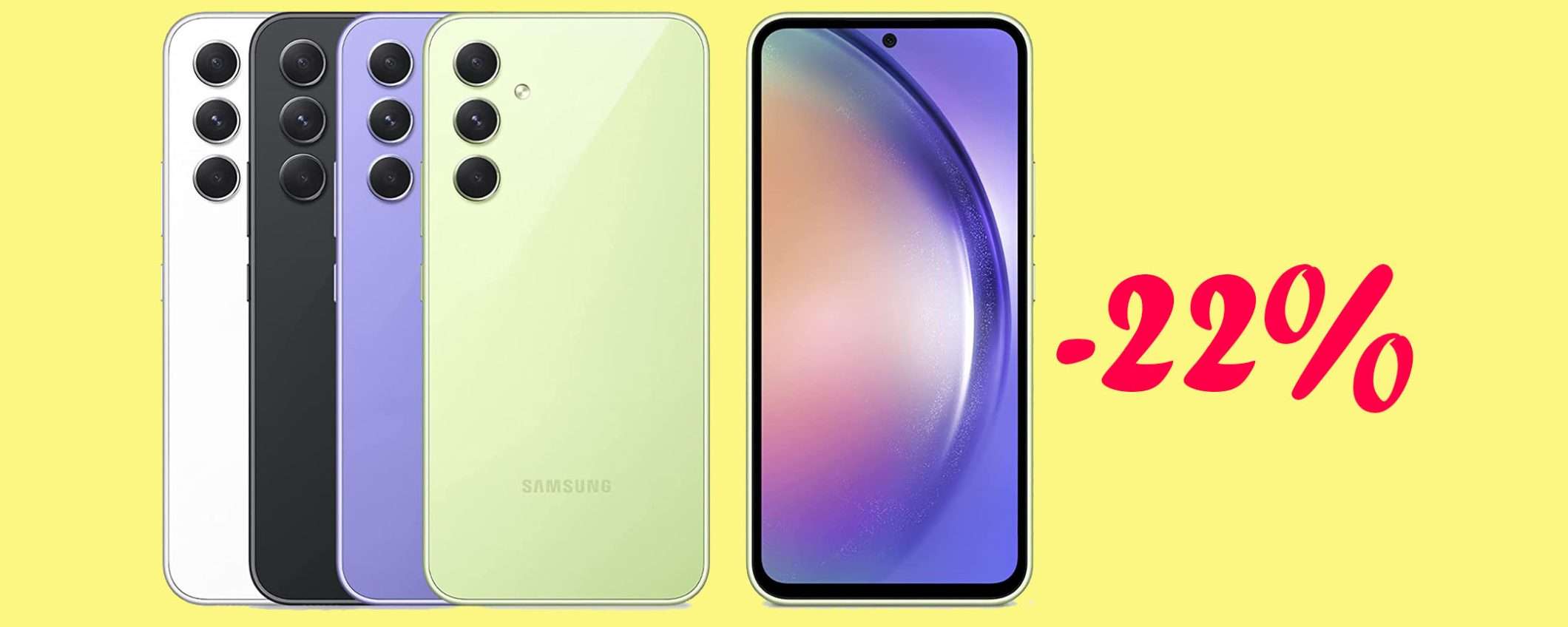 Samsung Galaxy A54 5G al prezzo pazzesco: sconto BOMBA del 22% Samsung Galaxy A54 5G al prezzo pazzesco: sconto BOMBA del 22%
