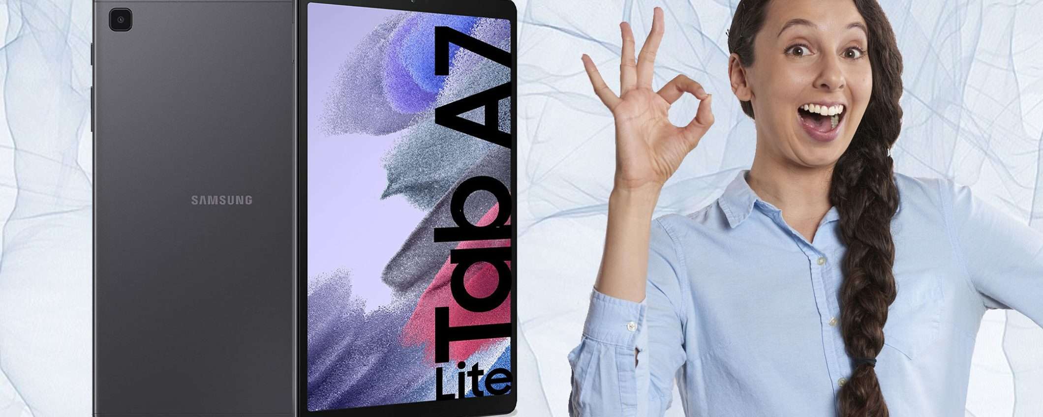 Samsung Galaxy Tab A7 Lite super scontato del 35%, solo su Amazon Samsung Galaxy Tab A7 Lite super scontato del 35%, solo su Amazon