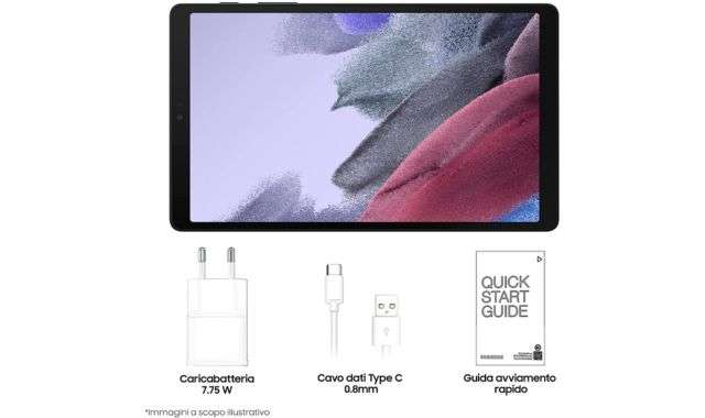 Samsung Galaxy Tab A7 Lite oggetti confezione