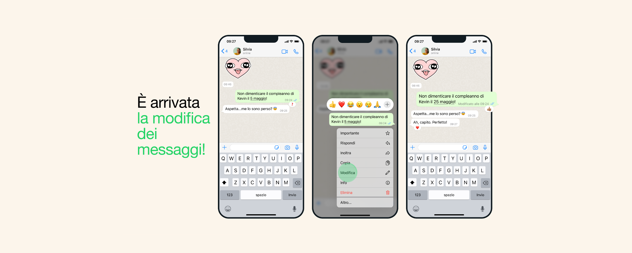 WhatsApp: modifica dei messaggi disponibile UFFICIALMENTE per tutti