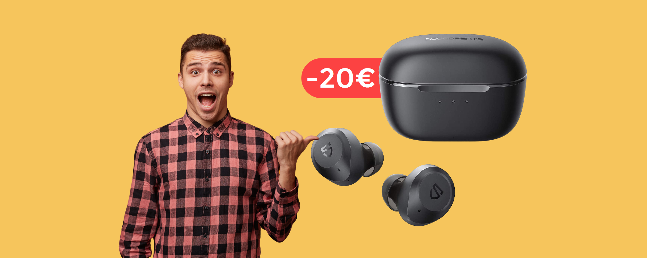 Auricolari SoundPEATS, pura ENERGIA musicale per oltre 1 giorno (-20€)