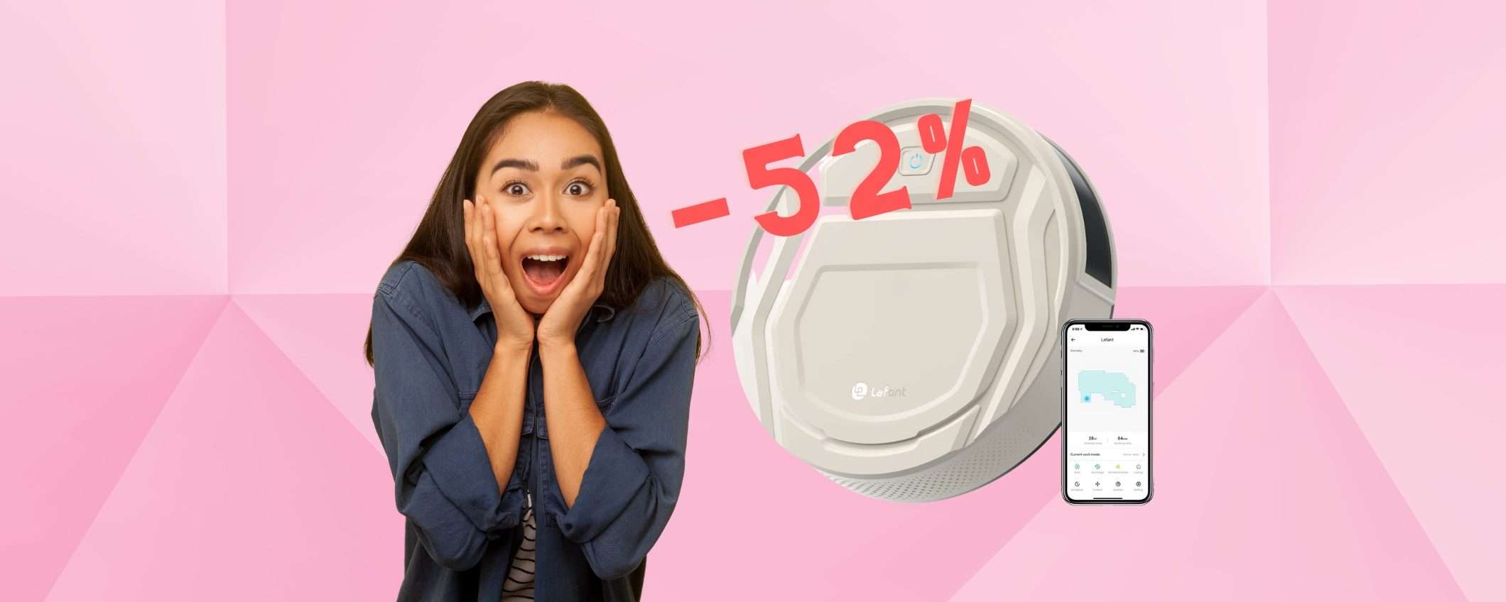 BOMBA Amazon: robot aspirapolvere potentissimo al 52% in MENO BOMBA Amazon: robot aspirapolvere potentissimo al 52% in MENO