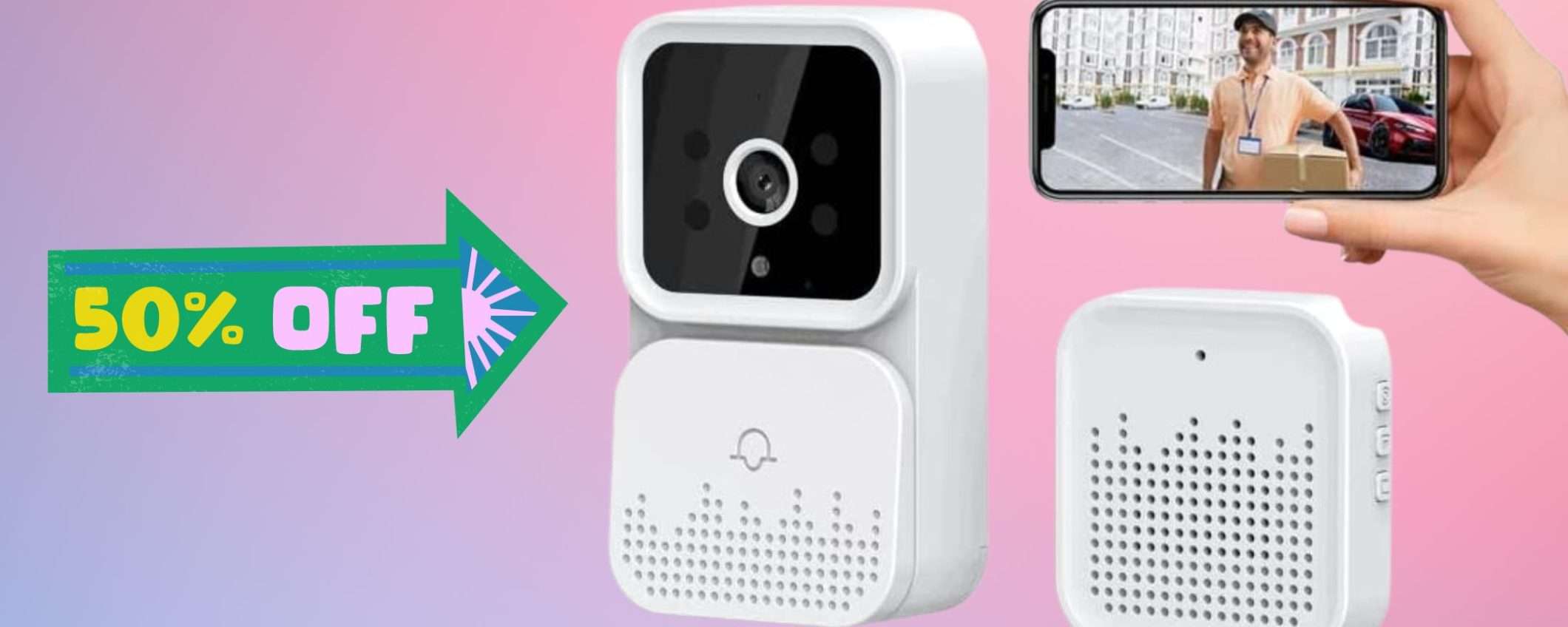 Campanello smart Wifi a metà prezzo su Amazon: prezzo SHOCK (16€) Campanello smart Wifi a metà prezzo su Amazon: prezzo SHOCK (16€)