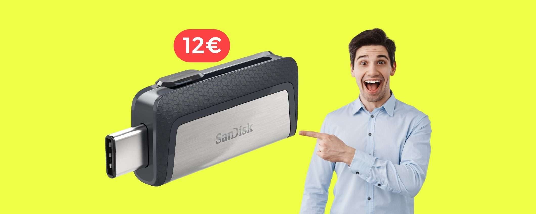 Chiavetta USB 32GB a doppia uscita: un PORTENTO a soli 12€