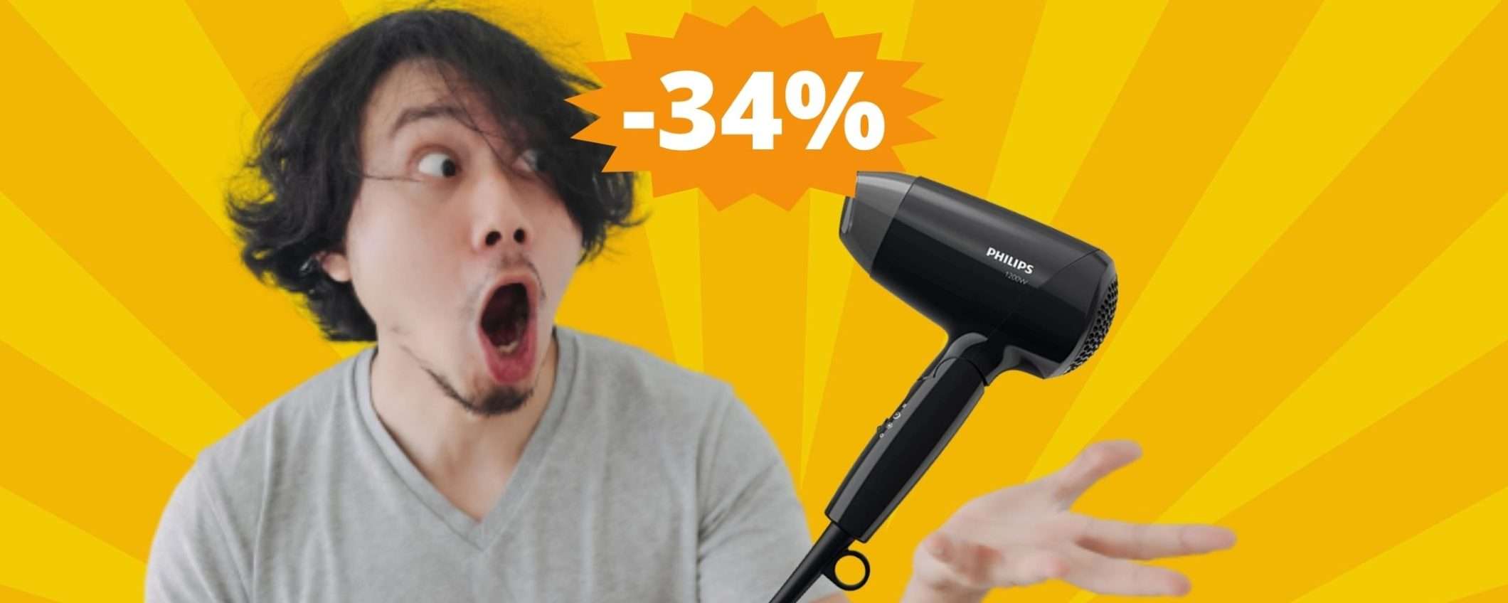 Philips Hair Dryer 1000: l'asciugacapelli per i viaggi e palestra (-34%) Philips Hair Dryer 1000: l'asciugacapelli per i viaggi e palestra (-34%)