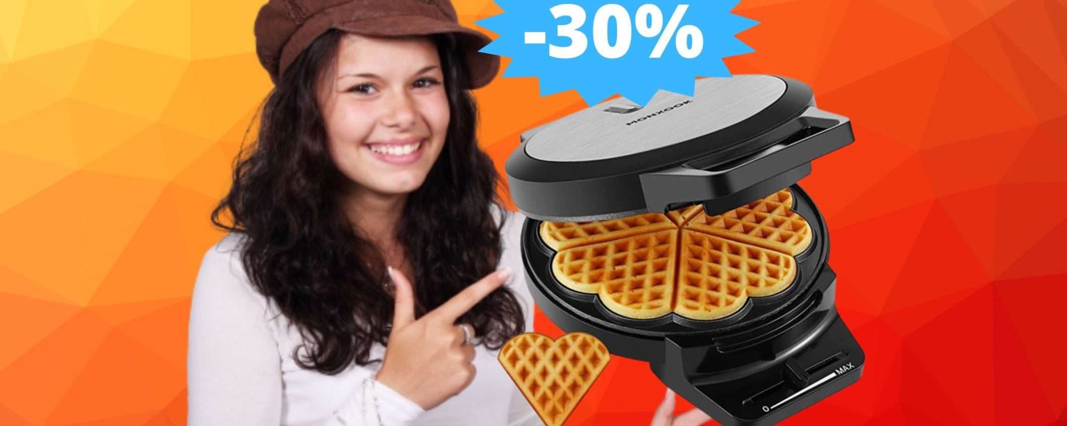 Piastra per waffle a forma di cuore: prezzo BOMBA su Amazon Piastra per waffle a forma di cuore: prezzo BOMBA su Amazon