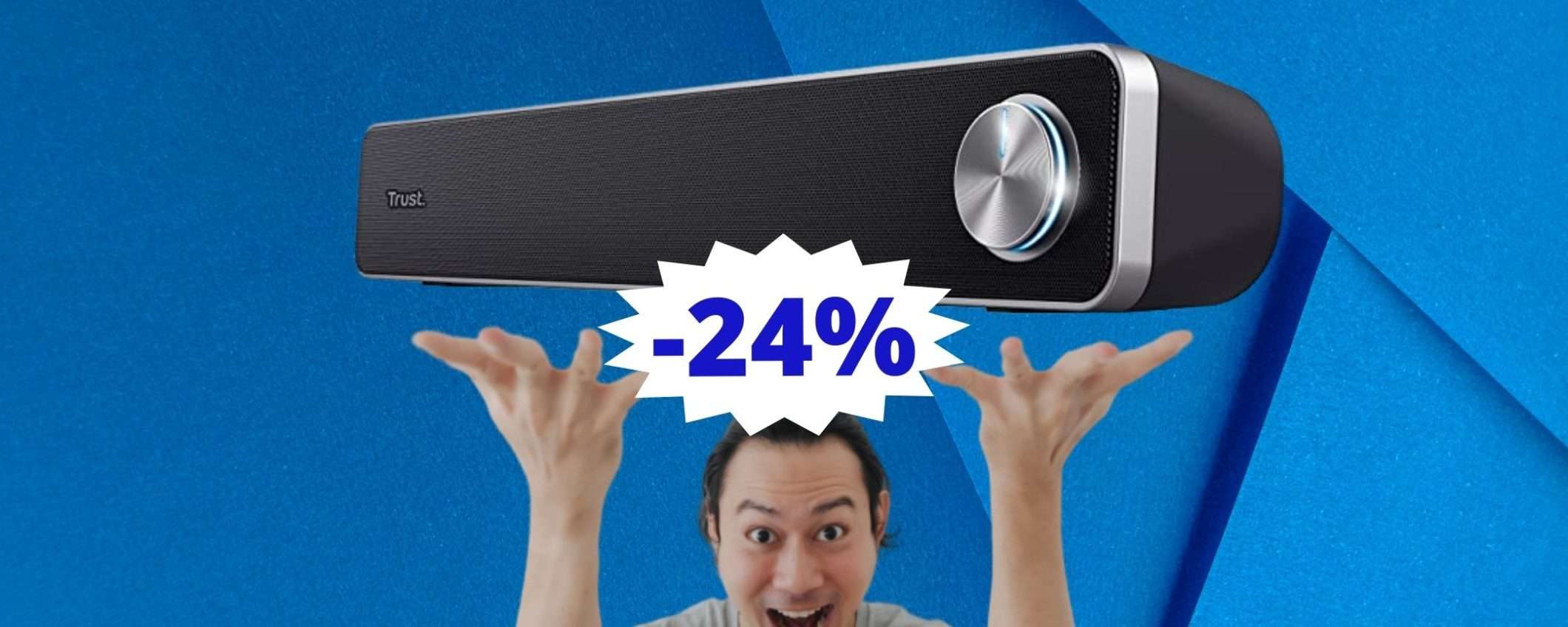 Trust Arys Soundbar: la qualità audio che cercavi, oggi in super sconto Trust Arys Soundbar: la qualità audio che cercavi, oggi in super sconto