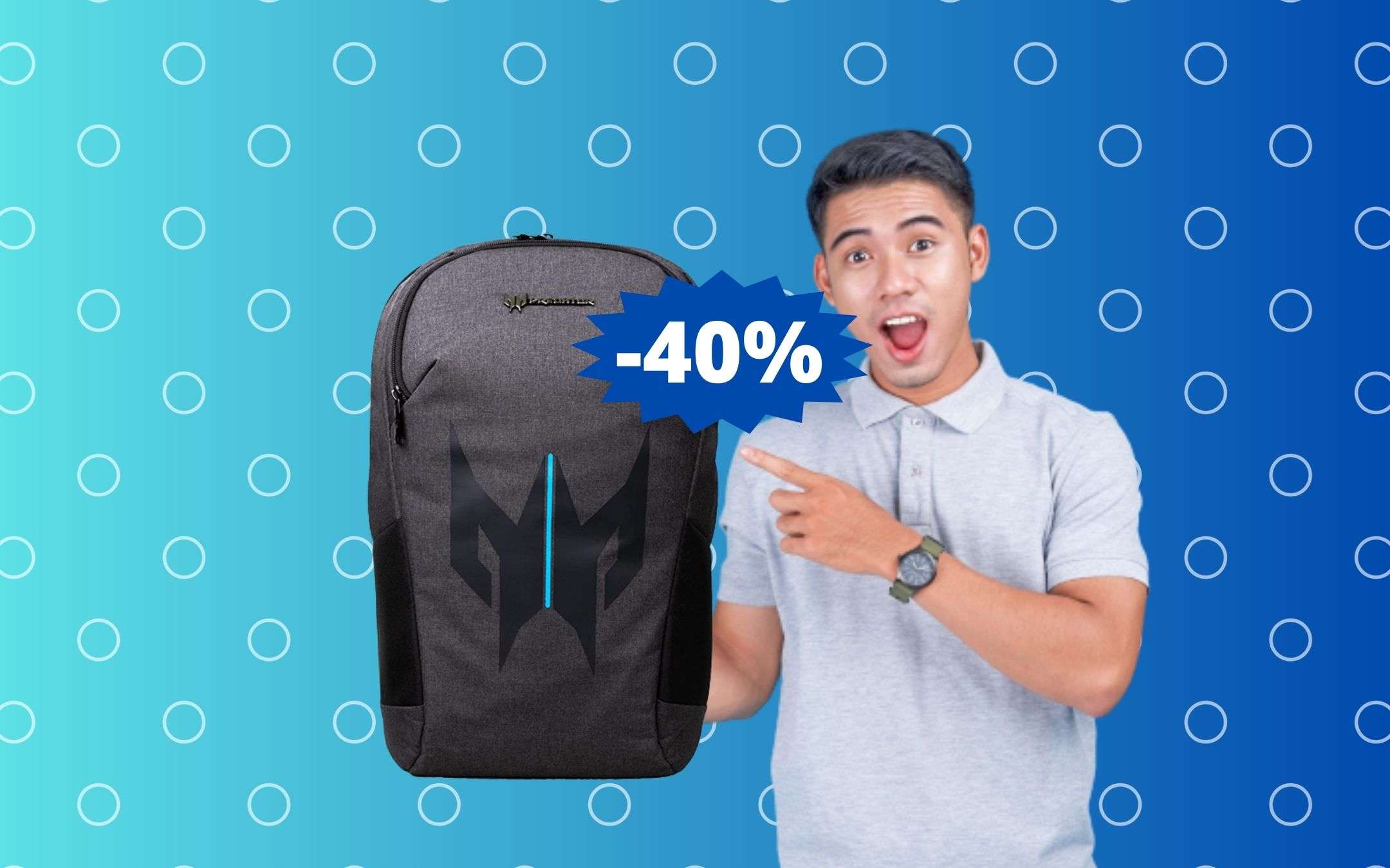 Zaino Gabol GAMING Blu – Impermeabile, Per Laptop 15.6", 3 Scomparti, Schienale Ergonomico