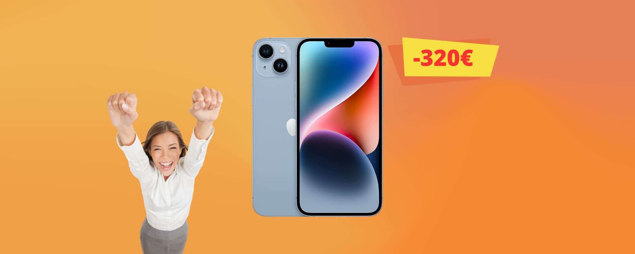 iPhone 14 Plus 256GB: la settimana inizia con il BOTTO (-320€) iPhone 14 Plus 256GB: la settimana inizia con il BOTTO (-320€)