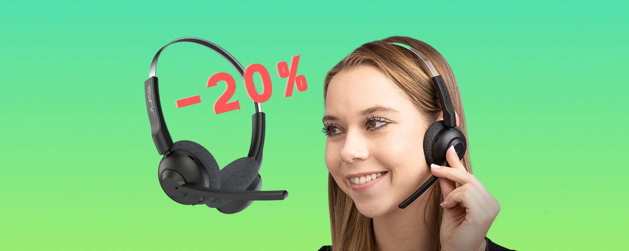 JLab Go Work Pop: le cuffie leggerissime con microfono integrato (-20%) JLab Go Work Pop: le cuffie leggerissime con microfono integrato (-20%)