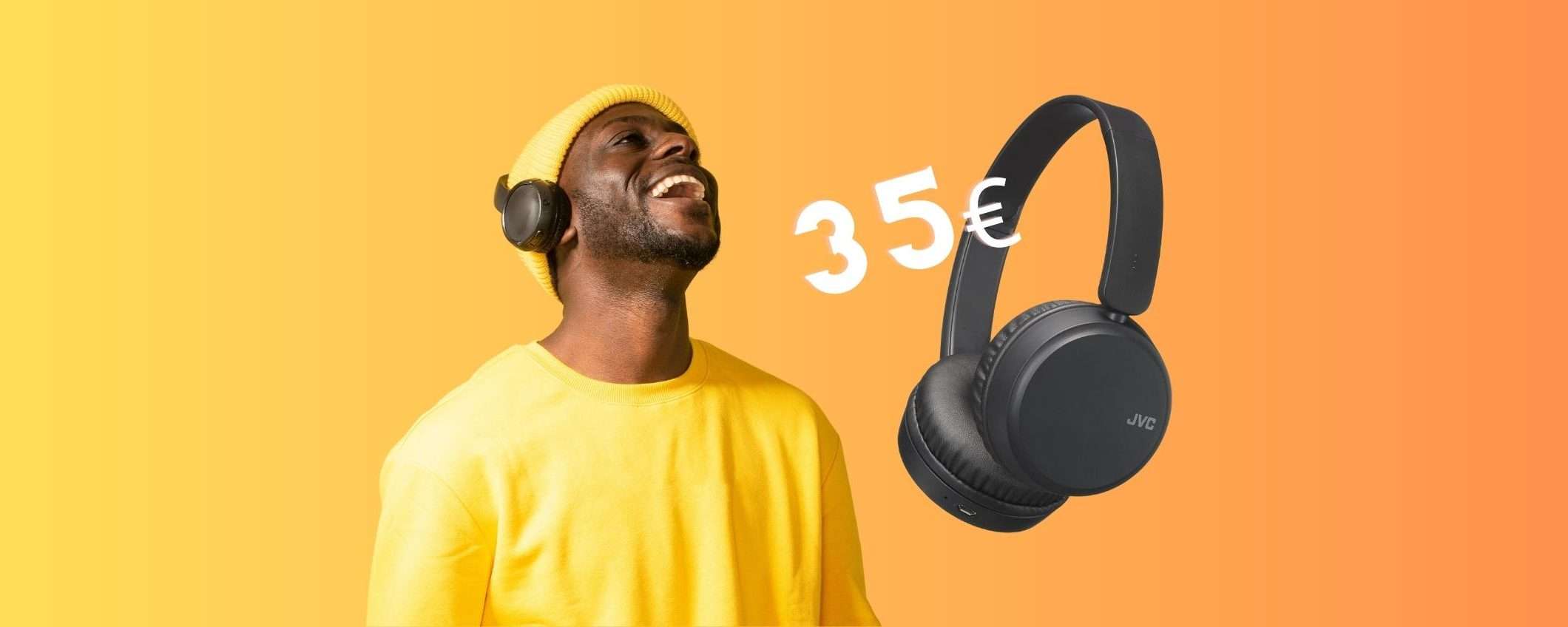 JVC: cuffie Bluetooth pieghevoli con 17h di autonomia a 35€ JVC: cuffie Bluetooth pieghevoli con 17h di autonomia a 35€