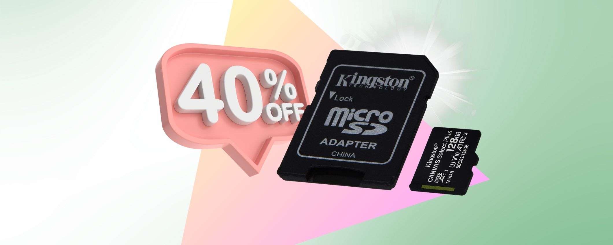 Kingston Canvas Select Plus: solo 10€ per la microSD da 128GB Kingston Canvas Select Plus: solo 10€ per la microSD da 128GB