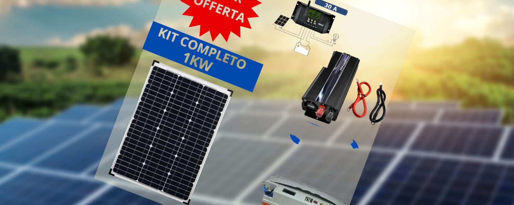 Kit fotovoltaico con ACCUMULO e inverter a prezzo stracciato: occasione WOW (144€)