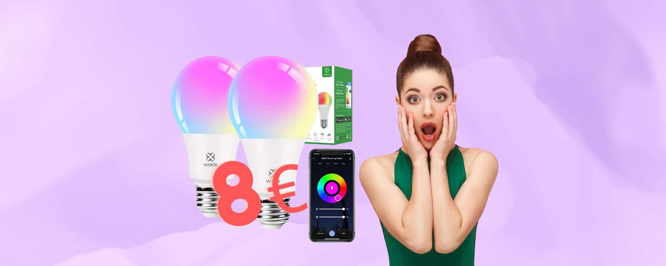 Lampadina smart che cambia colore con la voce, in OFFERTA 2 a 8€ Lampadina smart che cambia colore con la voce, in OFFERTA 2 a 8€