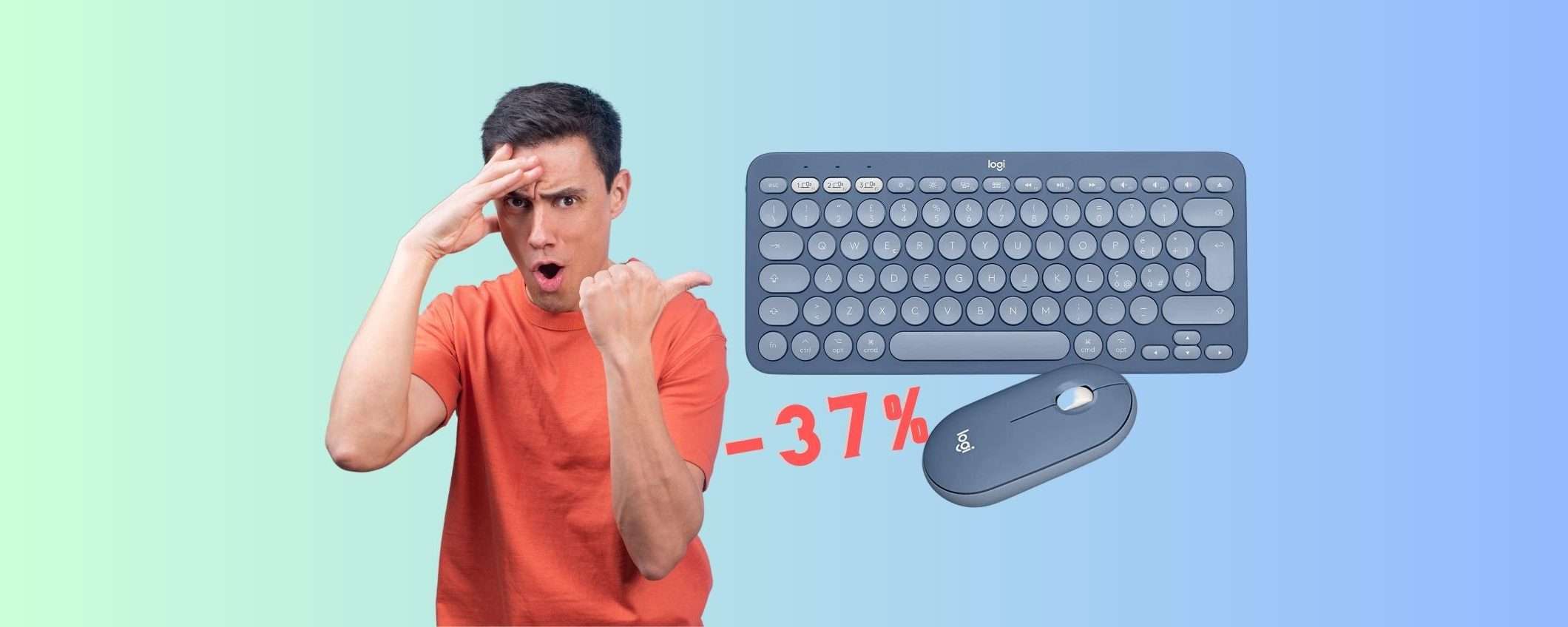 Logitech K380 per Mac + mouse M350 in SCONTO al 37% su Amazon Logitech K380 per Mac + mouse M350 in SCONTO al 37% su Amazon
