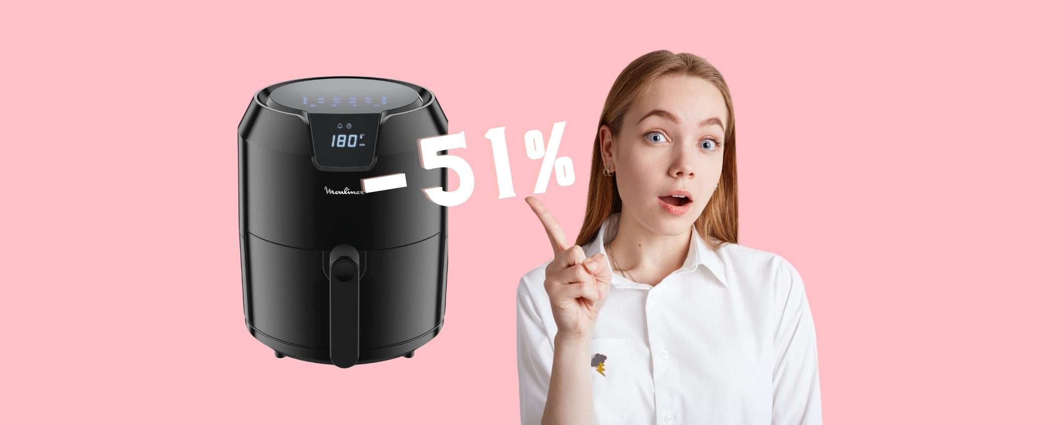 Moulinex: Easy Fry Deluxe da 4,2 lt e 8 impostazioni a METÀ PREZZO Moulinex: Easy Fry Deluxe da 4,2 lt e 8 impostazioni a METÀ PREZZO