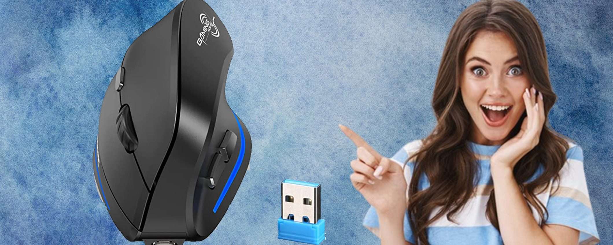 Mouse verticale ergonomico con 6 pulsanti: prezzo BOMBA su Amazon Mouse verticale ergonomico con 6 pulsanti: prezzo BOMBA su Amazon