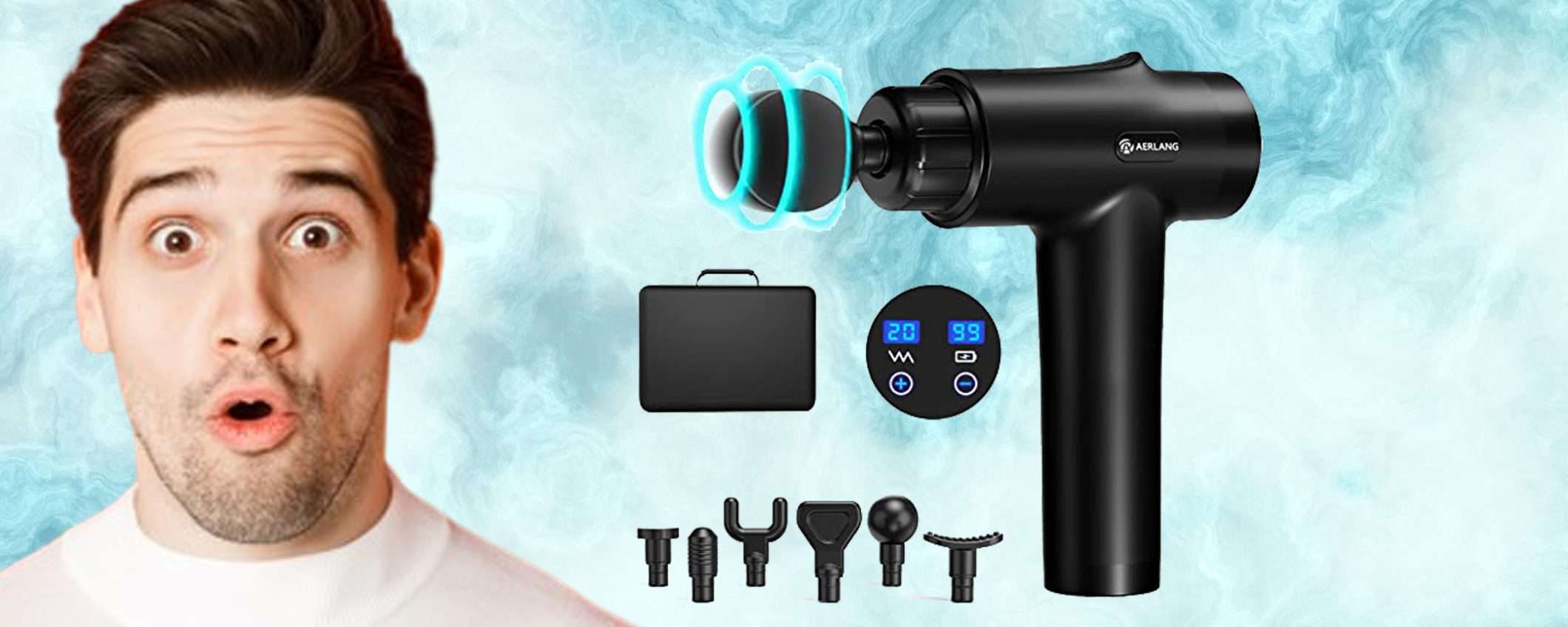 Pistola per massaggi muscolari con 6 testine: sconto TOP su Amazon Pistola per massaggi muscolari con 6 testine: sconto TOP su Amazon