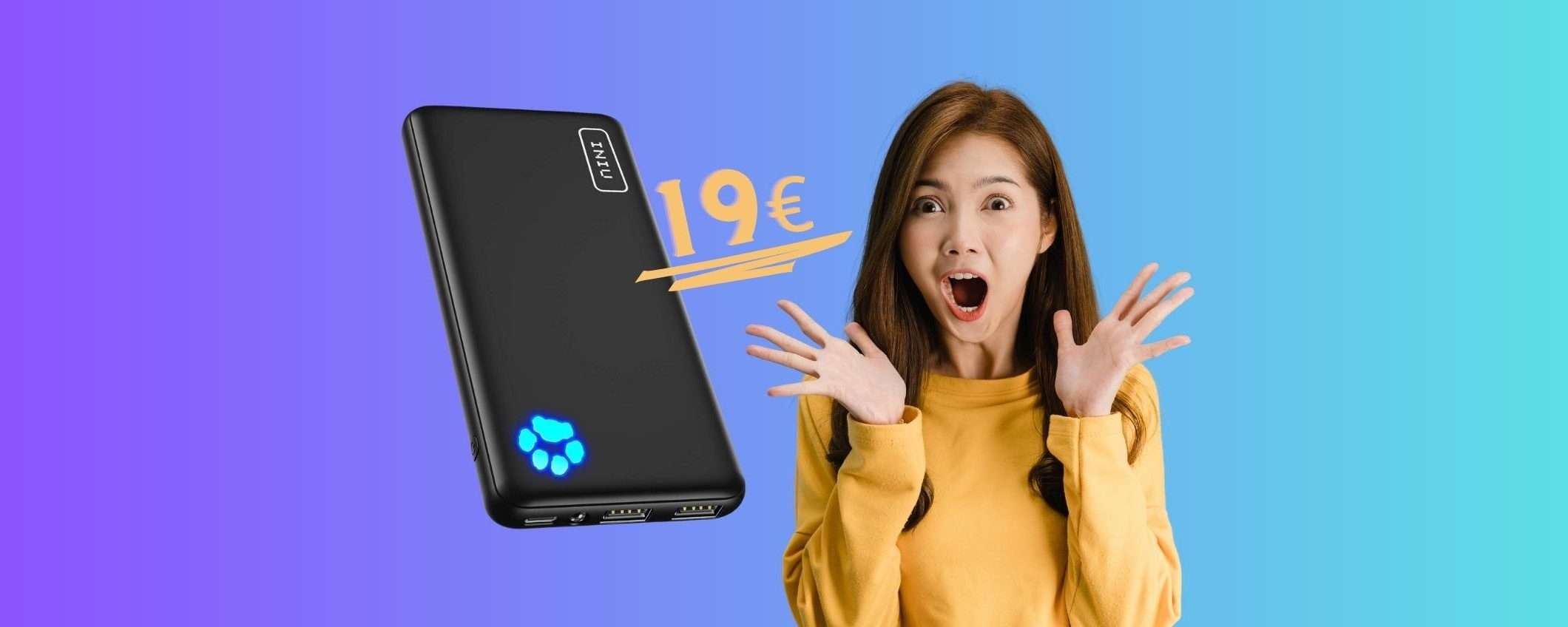 Power Bank INIU: leggero, sottile, 2 uscite, 10000mAh e il prezzo è invisibile