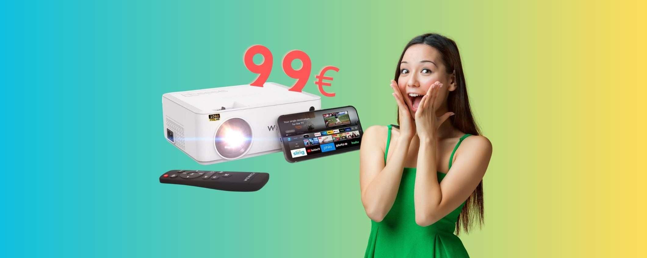 Proiettore WiFi FHD 1080P su Amazon a 99€ con il COUPON Proiettore WiFi FHD 1080P su Amazon a 99€ con il COUPON