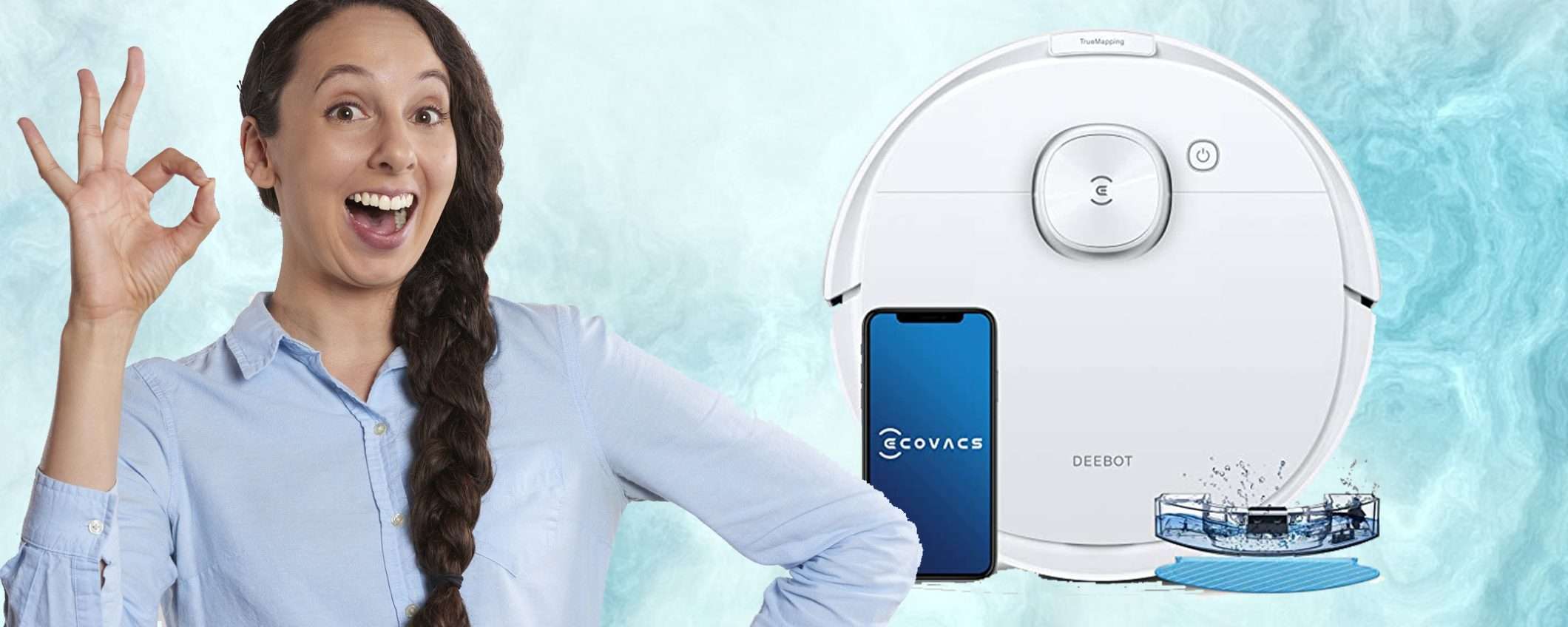 Robot aspirapolvere Ecovacs 2 in 1: sconto BOMBA su Amazon (-136€) Robot aspirapolvere Ecovacs 2 in 1: sconto BOMBA su Amazon (-136€)