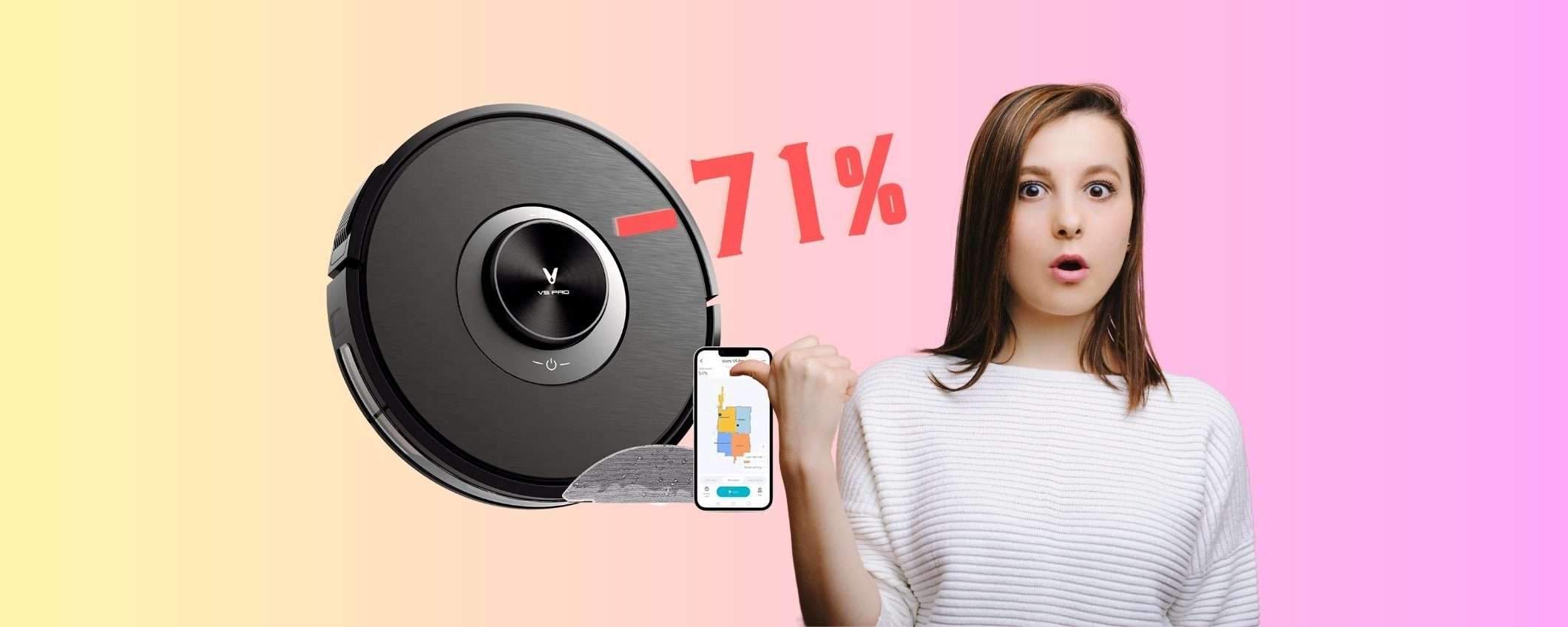 Robot aspirapolvere e lavapavimenti in SCONTO ASSURDO del 71% Robot aspirapolvere e lavapavimenti in SCONTO ASSURDO del 71%