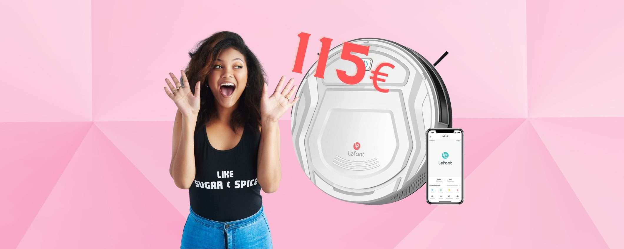 Robot aspirapolvere ultrasottile, silenzioso e aspirazione potente a 115€ Robot aspirapolvere ultrasottile, silenzioso e aspirazione potente a 115€