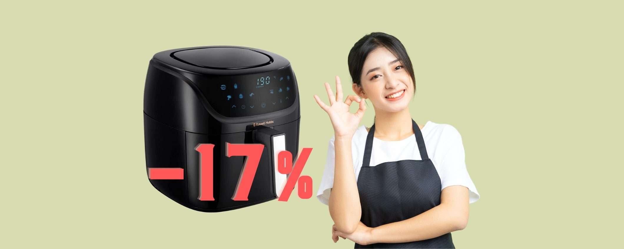 Russell Hobbs: friggitrice ad aria da 8 lt al MINIMO STORICO su Amazon Russell Hobbs: friggitrice ad aria da 8 lt al MINIMO STORICO su Amazon