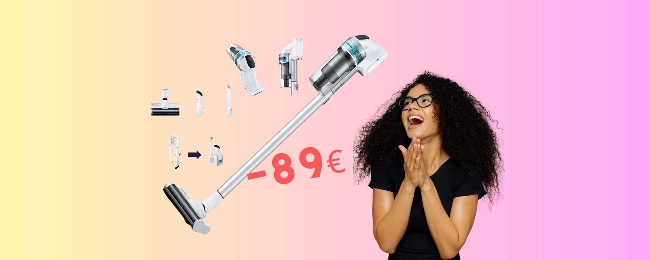 Samsung Jet 70: aspirapolvere senza fili SPETTACOLARE a -89€ Samsung Jet 70: aspirapolvere senza fili SPETTACOLARE a -89€