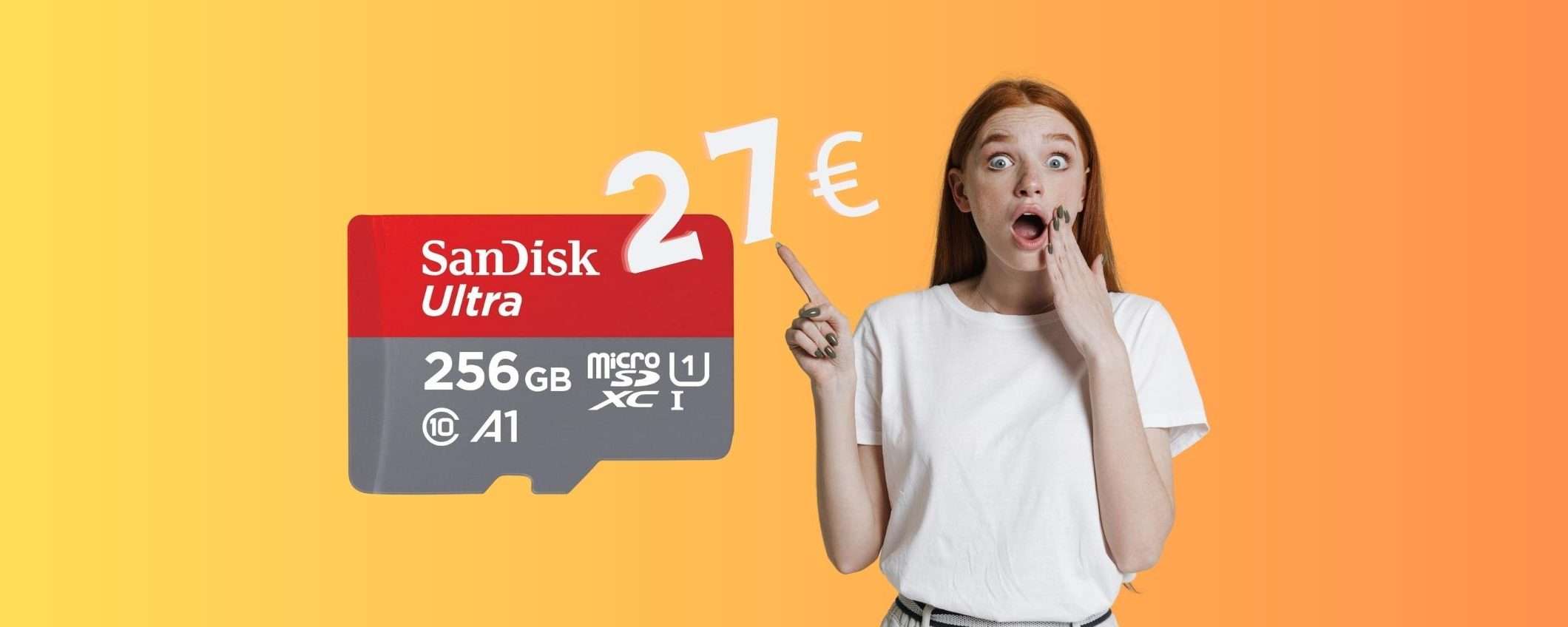 SanDisk Ultra: microSD da 256 GB a prezzo SHOCK su Amazon (27€) SanDisk Ultra: microSD da 256 GB a prezzo SHOCK su Amazon (27€)