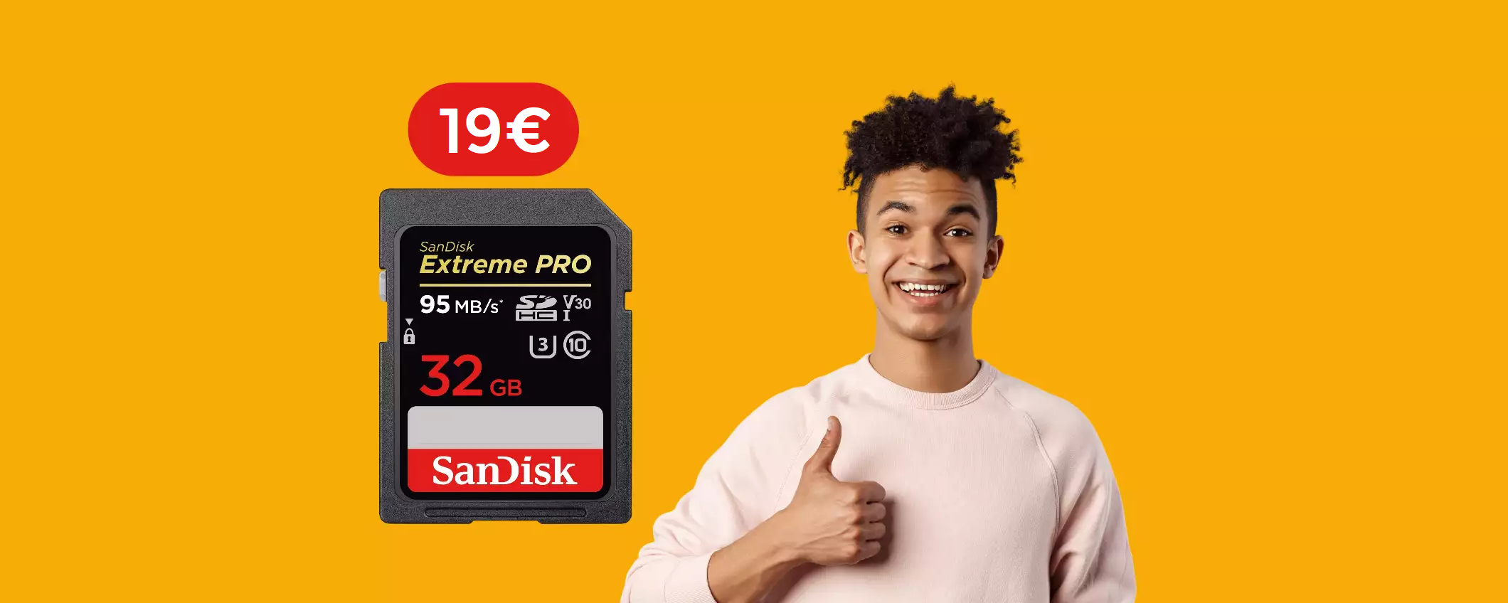 Scheda SD 32GB SanDisk, massima velocità e resistenza ad appena 19€