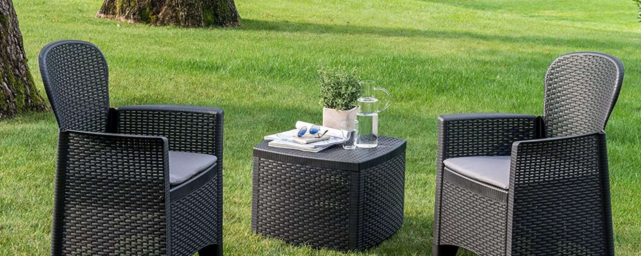 Lusso Made in Italy in giardino a prezzo WOW: set poltrone e tavolino a 93€ Lusso Made in Italy in giardino a prezzo WOW: set poltrone e tavolino a 93€