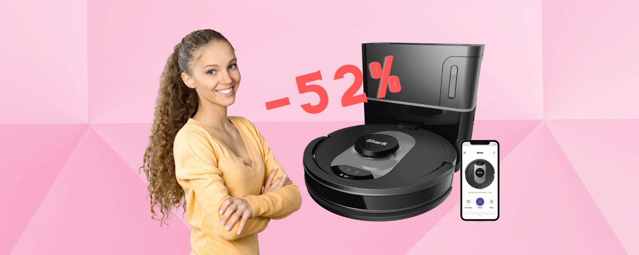 Shark: robot aspirapolvere con base a prezzo DIMEZZATO (-52%) Shark: robot aspirapolvere con base a prezzo DIMEZZATO (-52%)