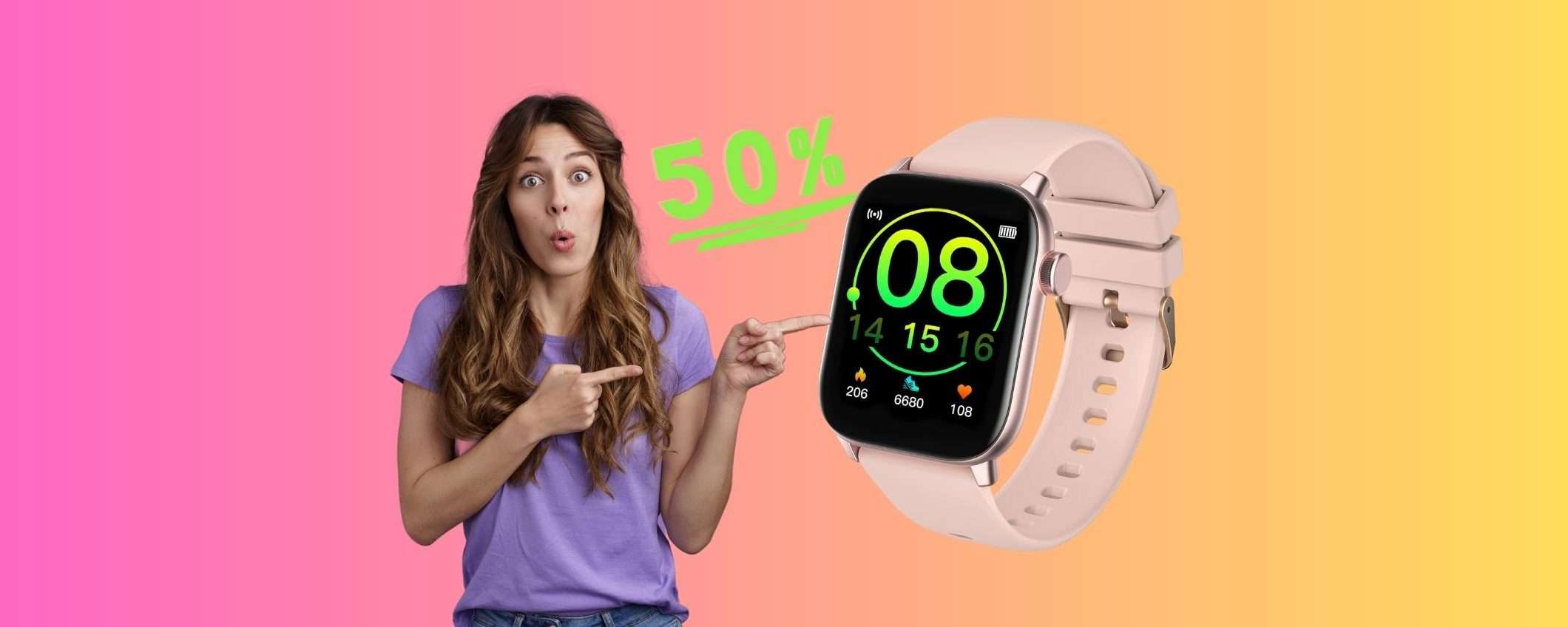 Smartwatch impermeabile con 10gg di autonomia al 50% su Amazon Smartwatch impermeabile con 10gg di autonomia al 50% su Amazon