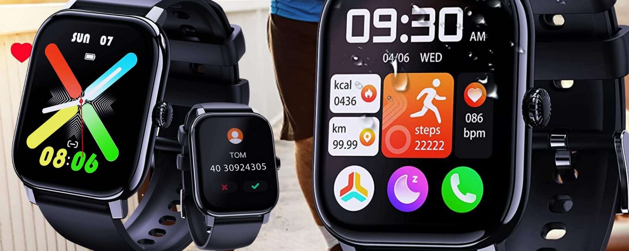 Smartwatch con schermo WOW, telefonate, tante funzioni e prezzo MINI? Eccolo! (24€)