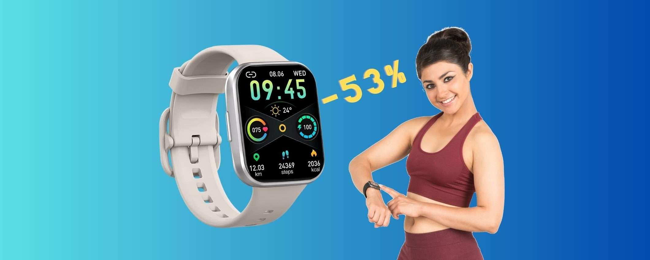 Smartwatch con tantissime funzioni che costa pochissimo (-53%) Smartwatch con tantissime funzioni che costa pochissimo (-53%)