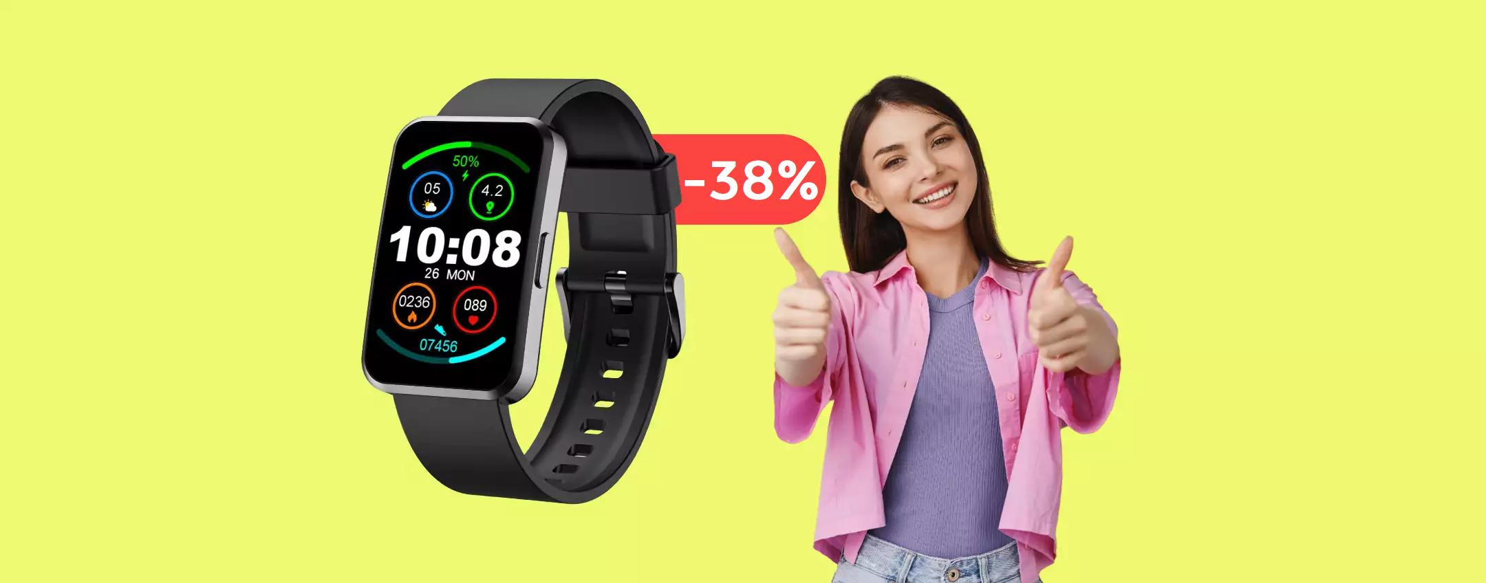 Smartwatch completo, impermeabile e con modalità sportive tuo a 43€