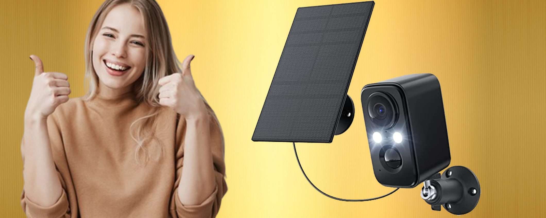 Telecamera da esterno con pannello solare: oggi al prezzo BOMBA (-25%) Telecamera da esterno con pannello solare: oggi al prezzo BOMBA (-25%)