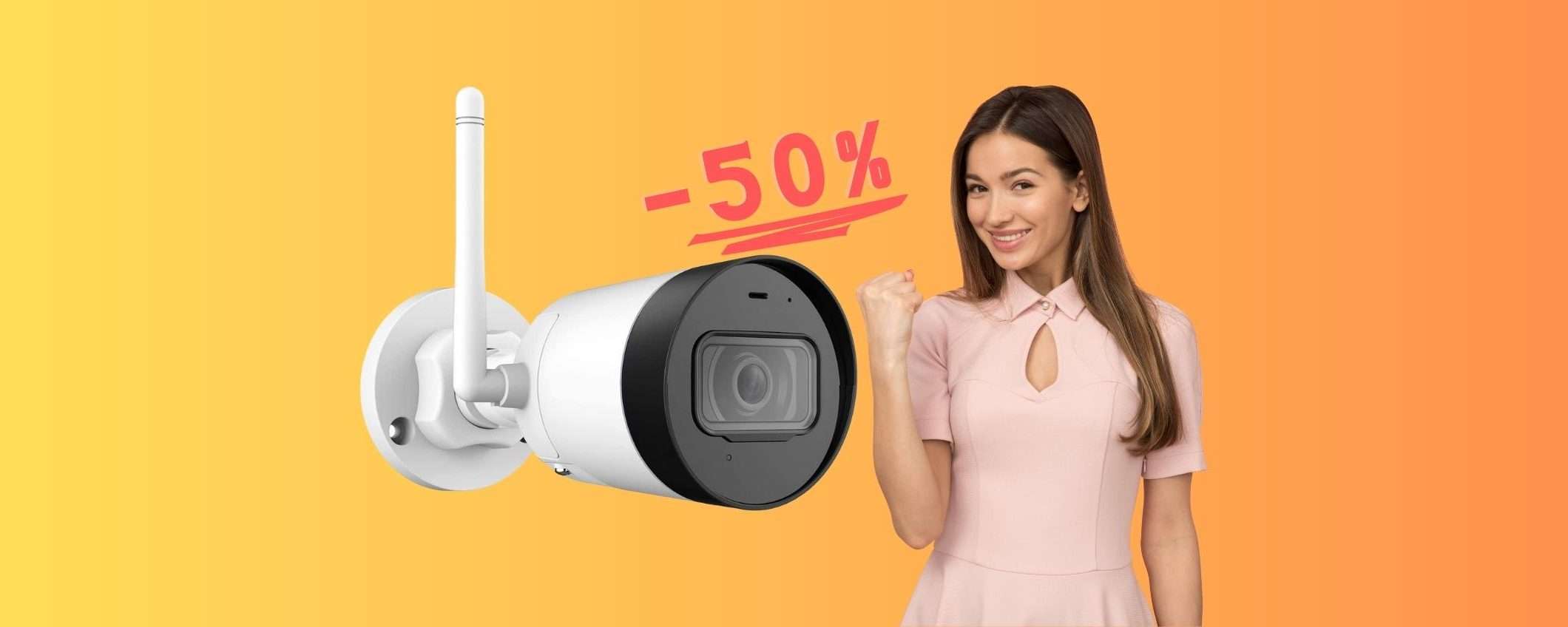 Telecamera di sicurezza da 4 MP con visione notturna e allarme, al 50% Telecamera di sicurezza da 4 MP con visione notturna e allarme, al 50%