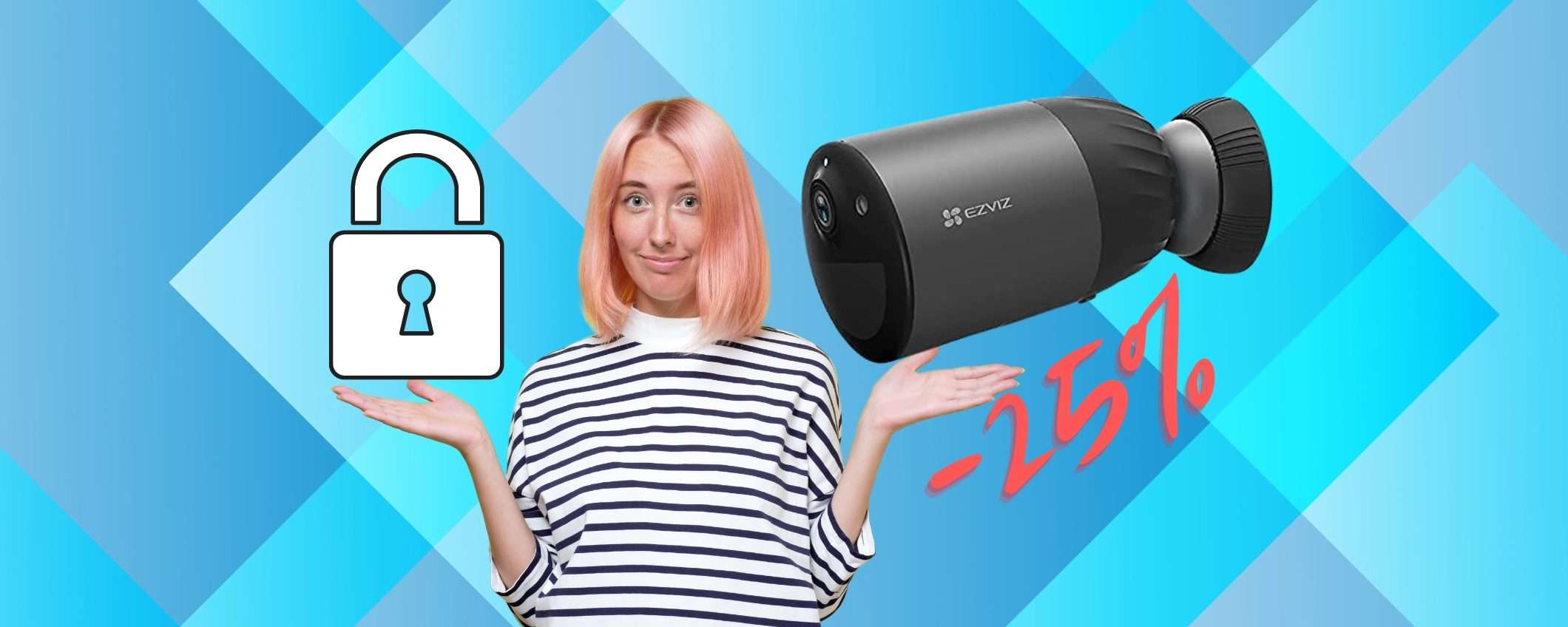 Telecamera per videosorveglianza WiFi con batteria da 210gg (-25%) Telecamera per videosorveglianza WiFi con batteria da 210gg (-25%)