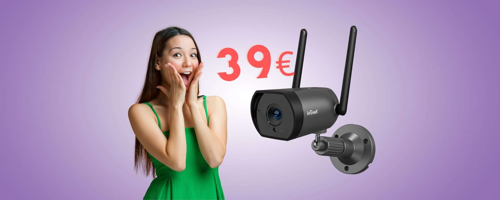 Telecamera WiFi FHD con infrarossi e sensore di movimento a 39€ Telecamera WiFi FHD con infrarossi e sensore di movimento a 39€