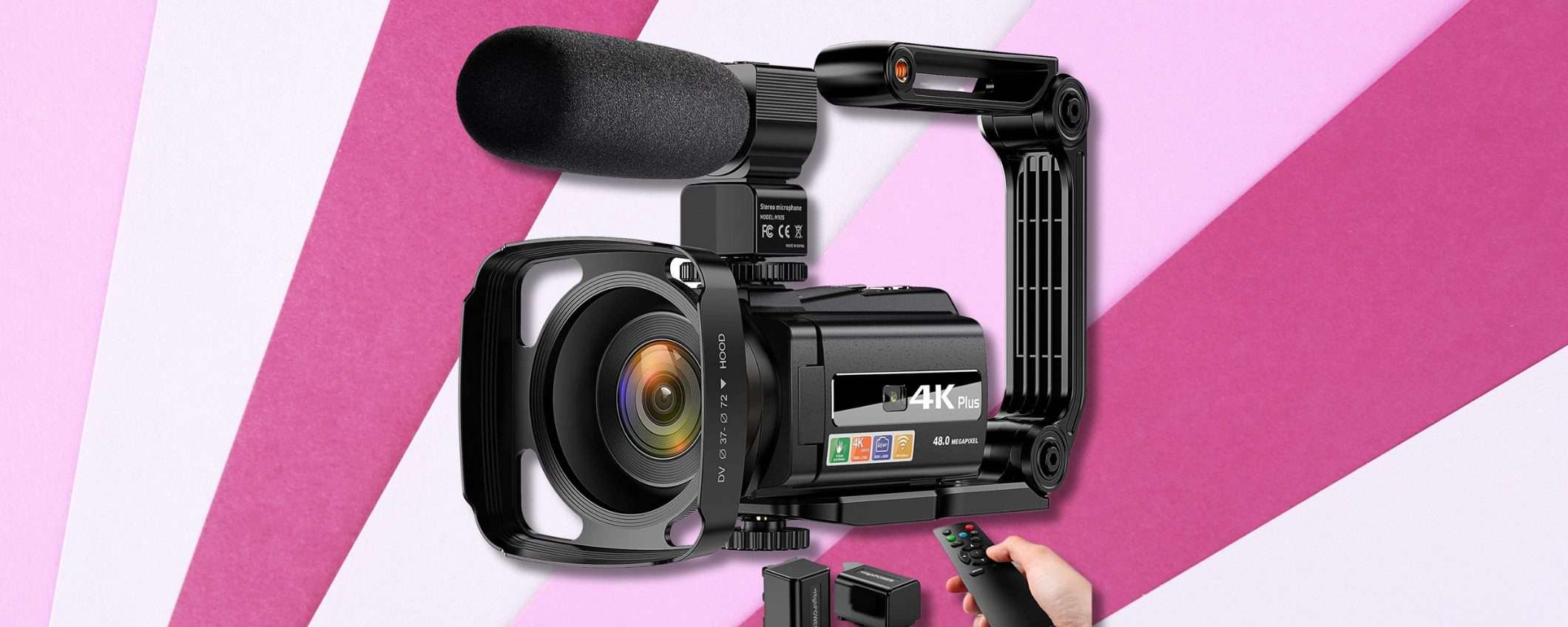Altro che minidv, videocamera 4K con microfono e stabilizzatore: TOP Altro che minidv, videocamera 4K con microfono e stabilizzatore: TOP