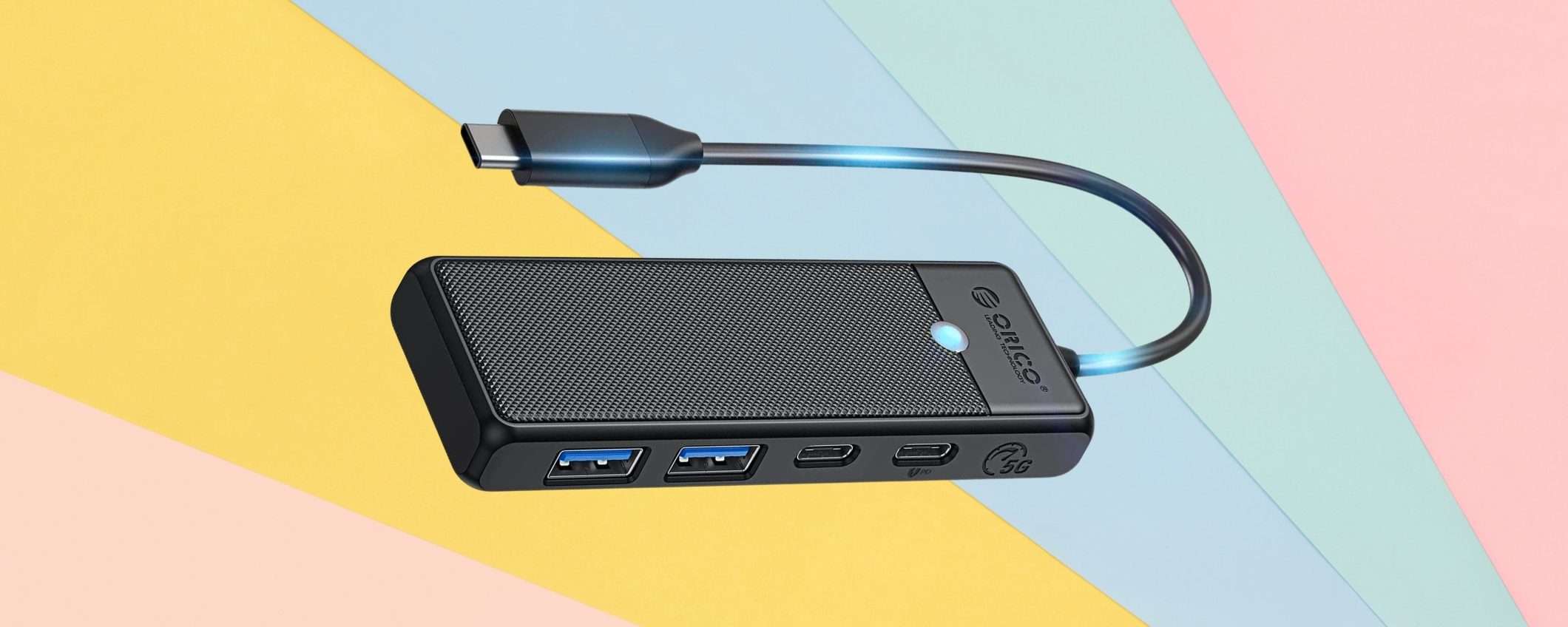 HUB USB C 4 porte e supporto 100W, prezzo irrisorio per TANTA comodità HUB USB C 4 porte e supporto 100W, prezzo irrisorio per TANTA comodità