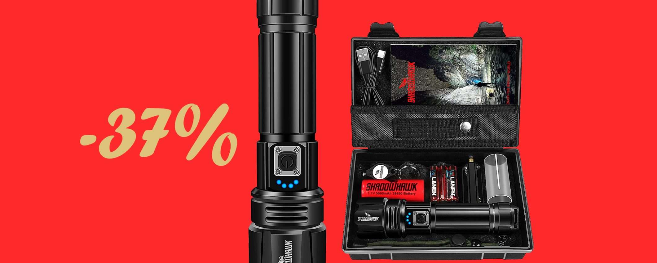 Torcia LED impermeabile professionale: sconto TOP del 37% su Amazon Torcia LED impermeabile professionale: sconto TOP del 37% su Amazon