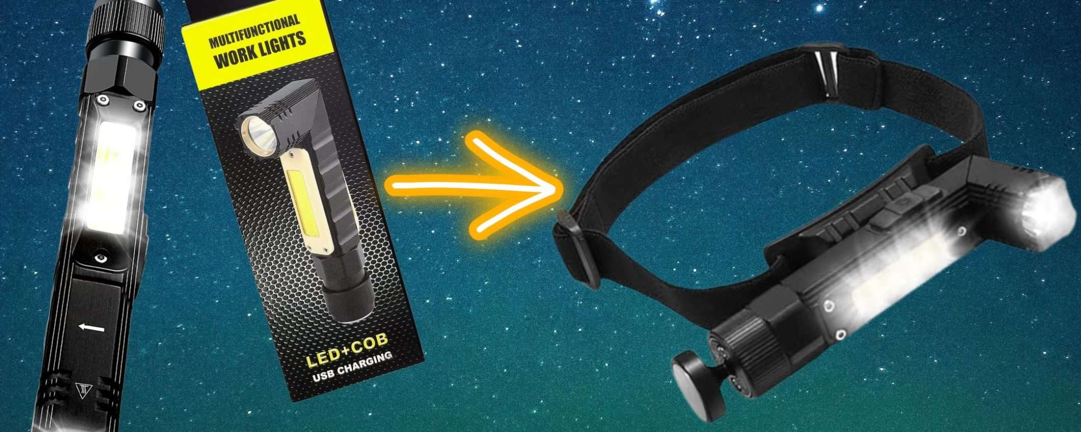 Questa torcia a 11€ è ASSURDA: luminosa, regolabile e diventa luce frontale Questa torcia a 11€ è ASSURDA: luminosa, regolabile e diventa luce frontale