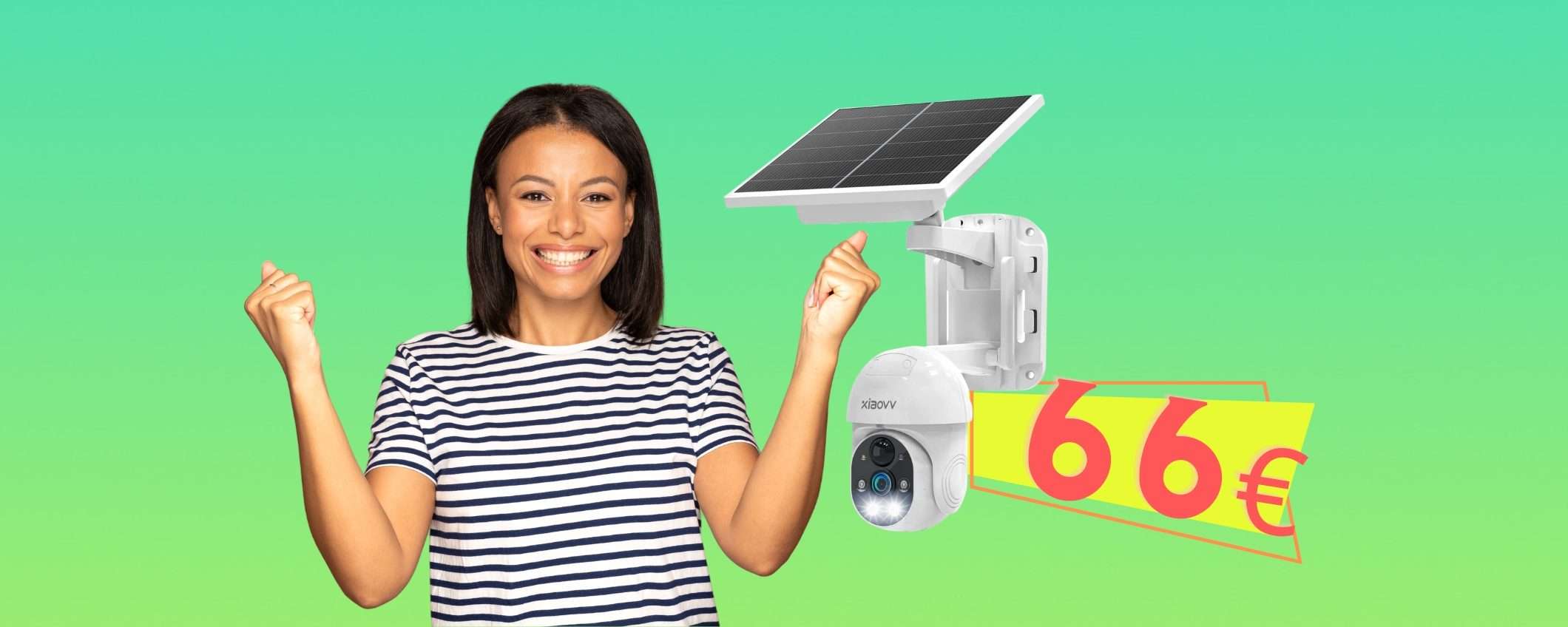 Videocamera di sorveglianza wireless con pannello solare a prezzo WOW Videocamera di sorveglianza wireless con pannello solare a prezzo WOW