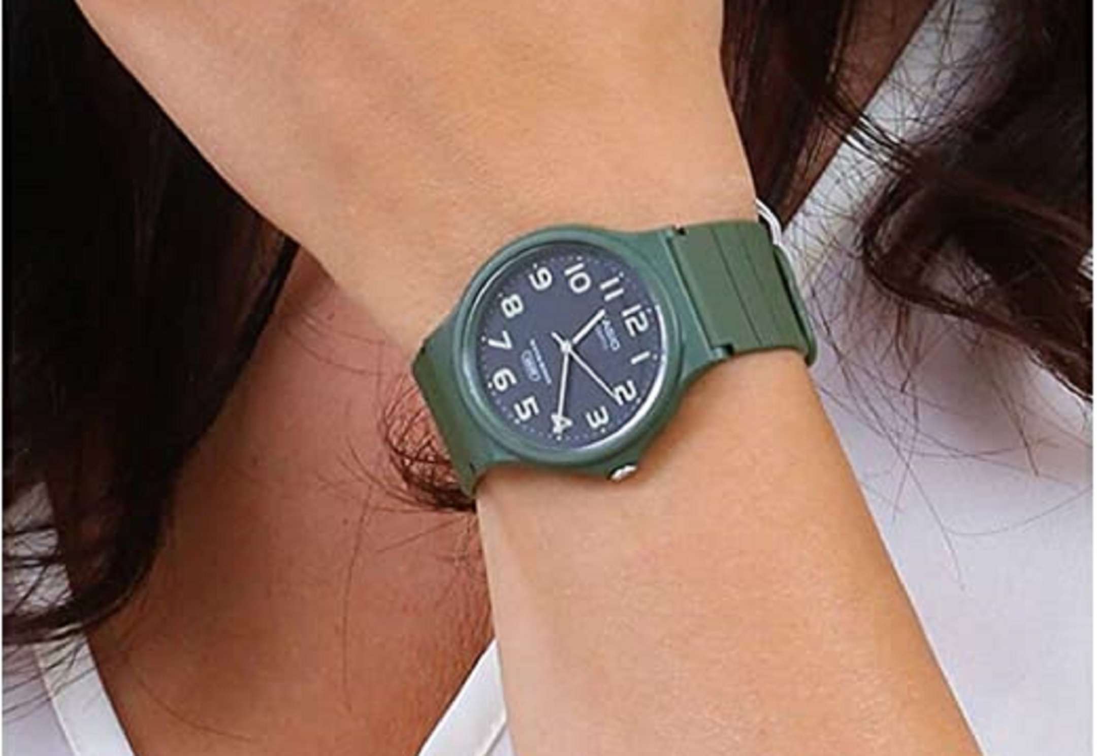 Casio Analogico MRW-210H-5AVDF - Orologio Uomo Con Cinturino In Resina Marrone, Cassa 55mm, Resistente 100 Metri, Data E Giorno - 2