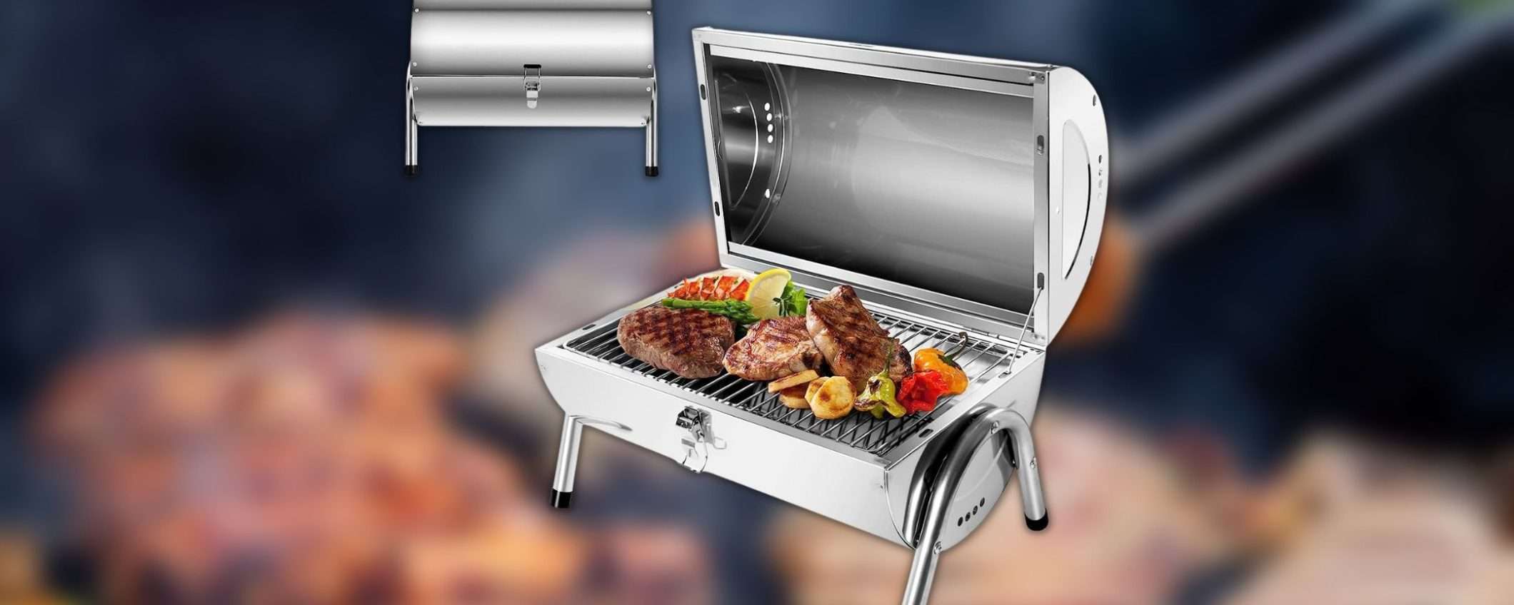 Grigliate PERFETTE con questo barbecue portatile 2 in 1 in offerta Grigliate PERFETTE con questo barbecue portatile 2 in 1 in offerta